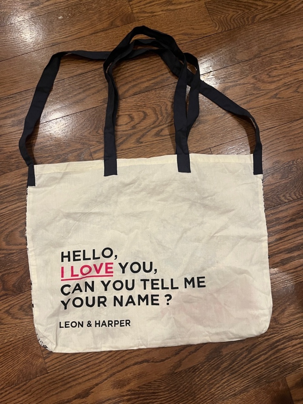 Leon and Harper Rue Du Four St Germain Canvas Tote Bag - Cream & Black - Picture 3 of 3
